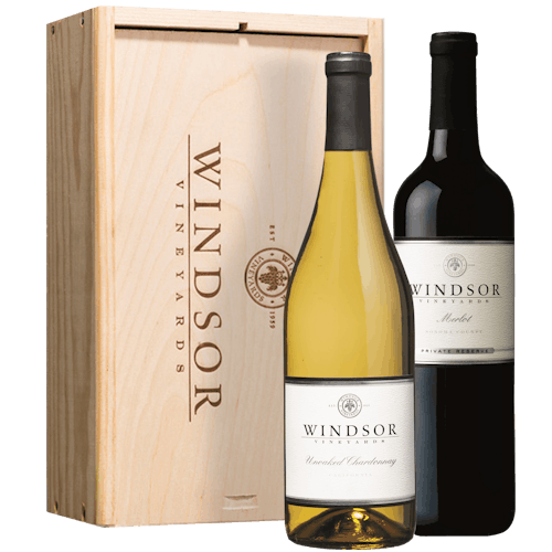 Windsor Winemaker's Choice Mixed 2-Bottle Gift Set - Wood Box