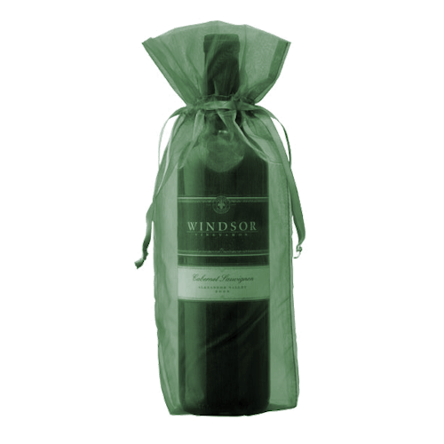 One Sheer Wine Gift Bag - Hunter