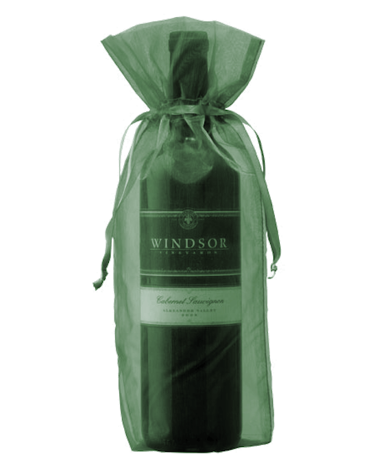 One Sheer Wine Gift Bag - Hunter - Click for more information