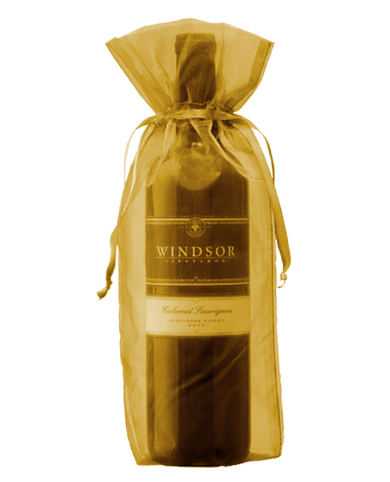 One Sheer Wine Gift Bag - Gold - Click for more information