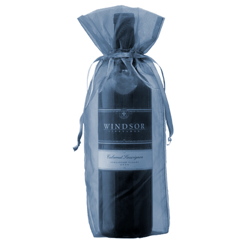One Sheer Wine Gift Bag -Navy