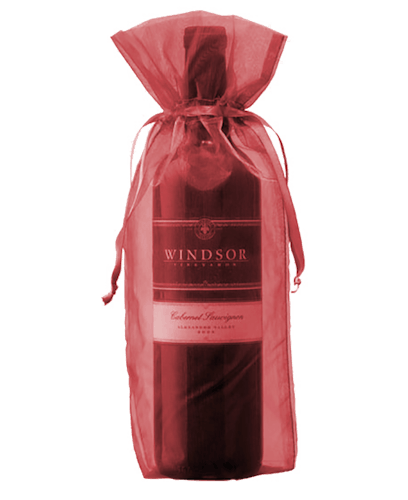 One Sheer Wine Gift Bag -Red
